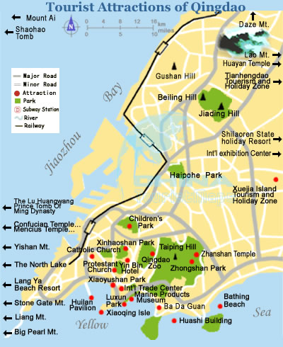 qingdao touristique carte